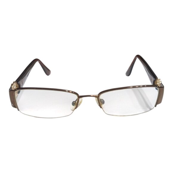 Gucci Italy GG 2844 NVX Dark Brown Half Rim Eyeglasses Frame 51-17-135 FLAW - Picture 1 of 13